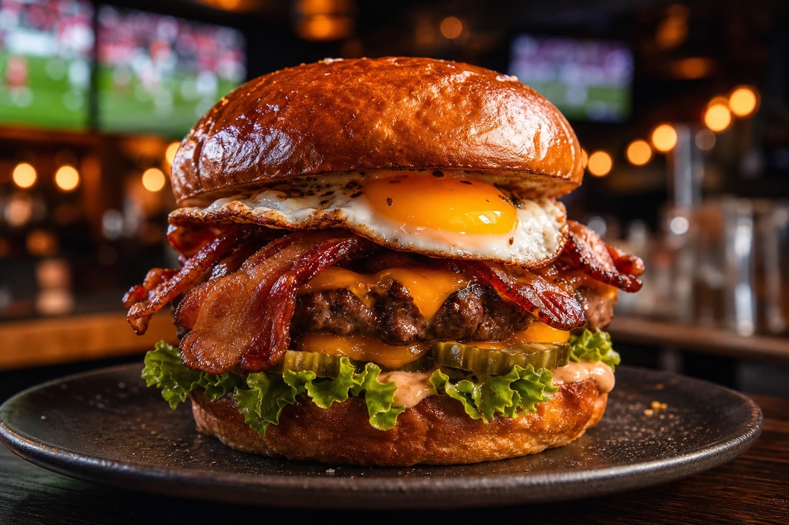 Burger zum Mitnehmen aus der Lightning Sportsbar